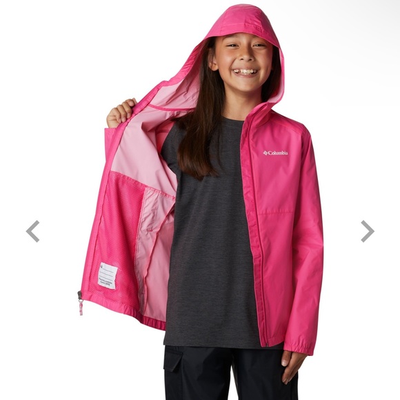 Girls Columbia Switchback Rain Jacket Pink Ice - Picture 1 of 16